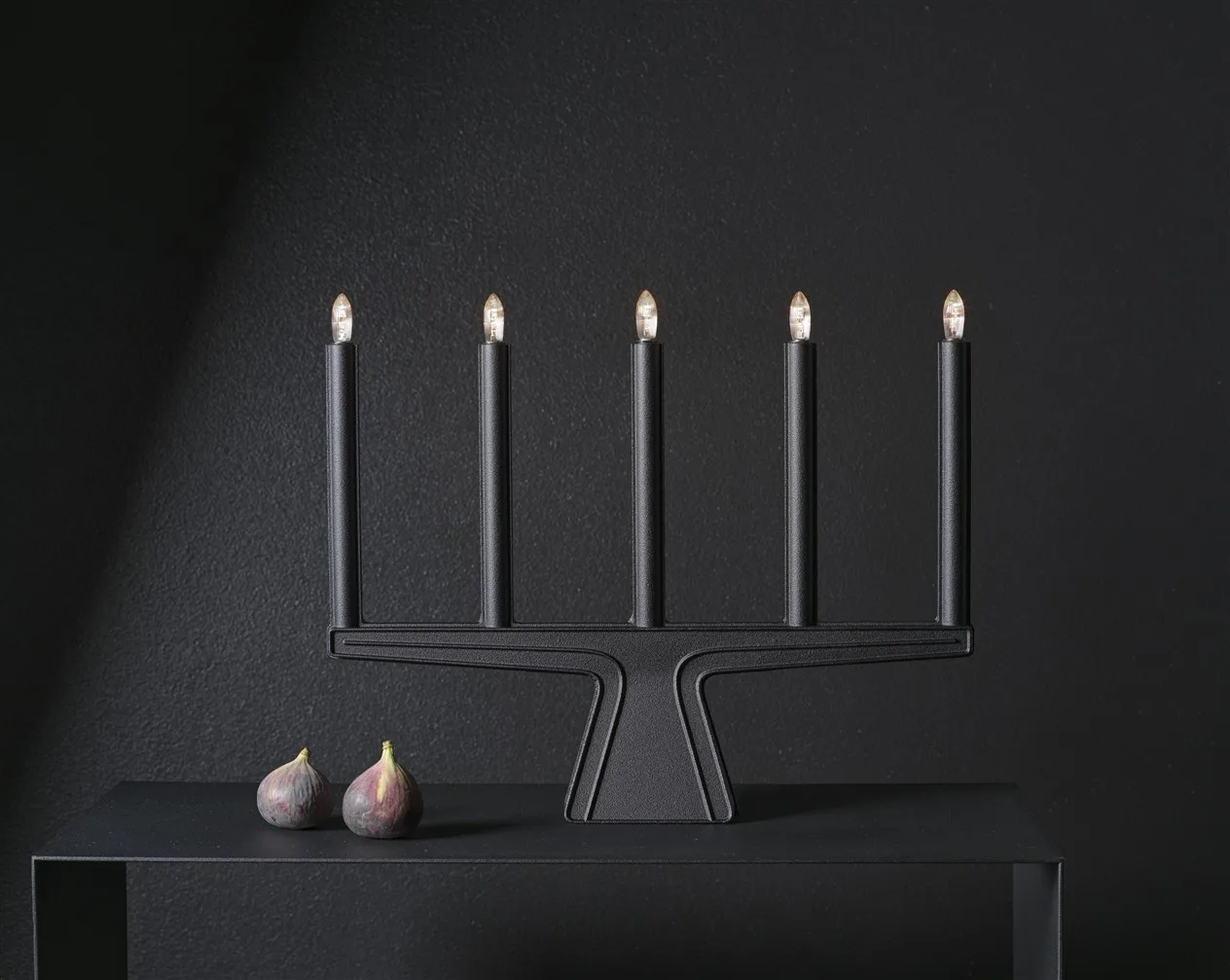 Stella 5 advent candle holder 41 cm, Black SMD Design
