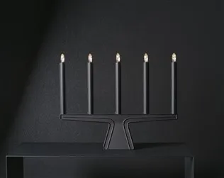 Stella 5 advent candle holder 41 cm, Black SMD Design