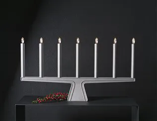 Stella 7 advent candle holder 60 cm, Raw aluminium SMD Design