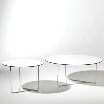 Tellus coffee table - White, chrome stand, h44 d64 - SMD Design