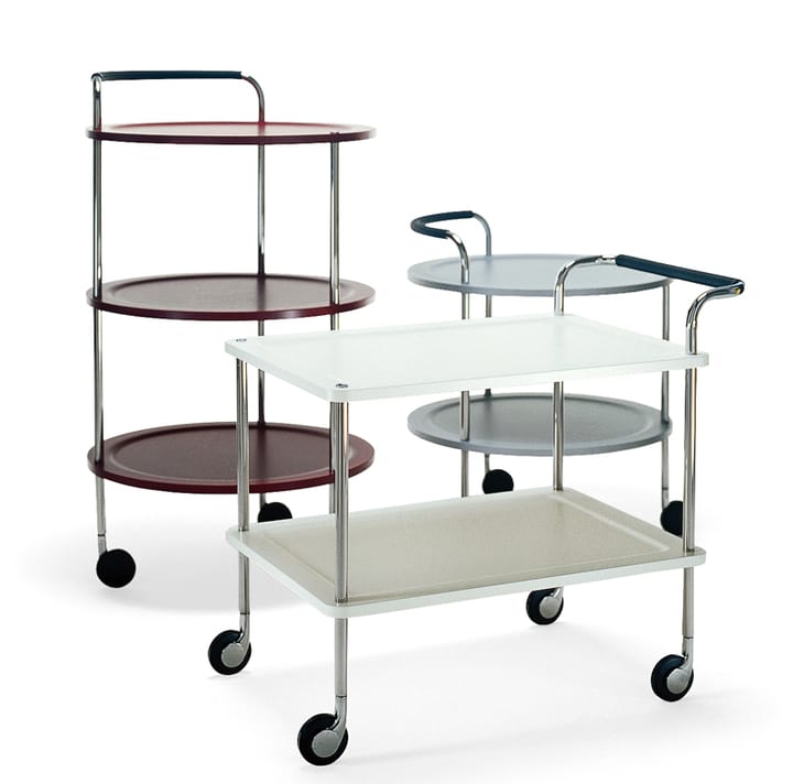 Trolley Round basic serving trolley - Dark grey, chrome frame - SMD Design