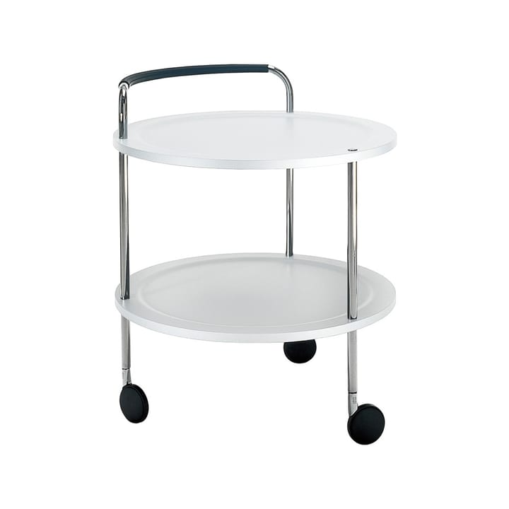 Trolley Round basic serving trolley - White, chrome frame - SMD Design