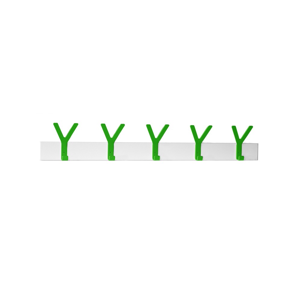 SMD Design Y Hook rack White, 5 green hooks | Scandinavian Design | Clothes racks, coat stands & hangers | White
