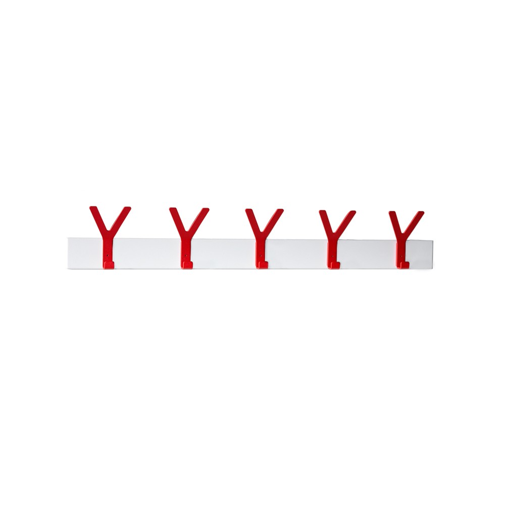 SMD Design Y Hook rack White, 5 red hooks | Scandinavian Design | Clothes racks, coat stands & hangers | White