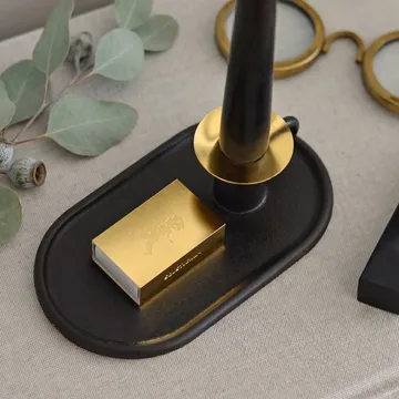 Chamber candlestick with matchbox holder - Black - Solstickan Design