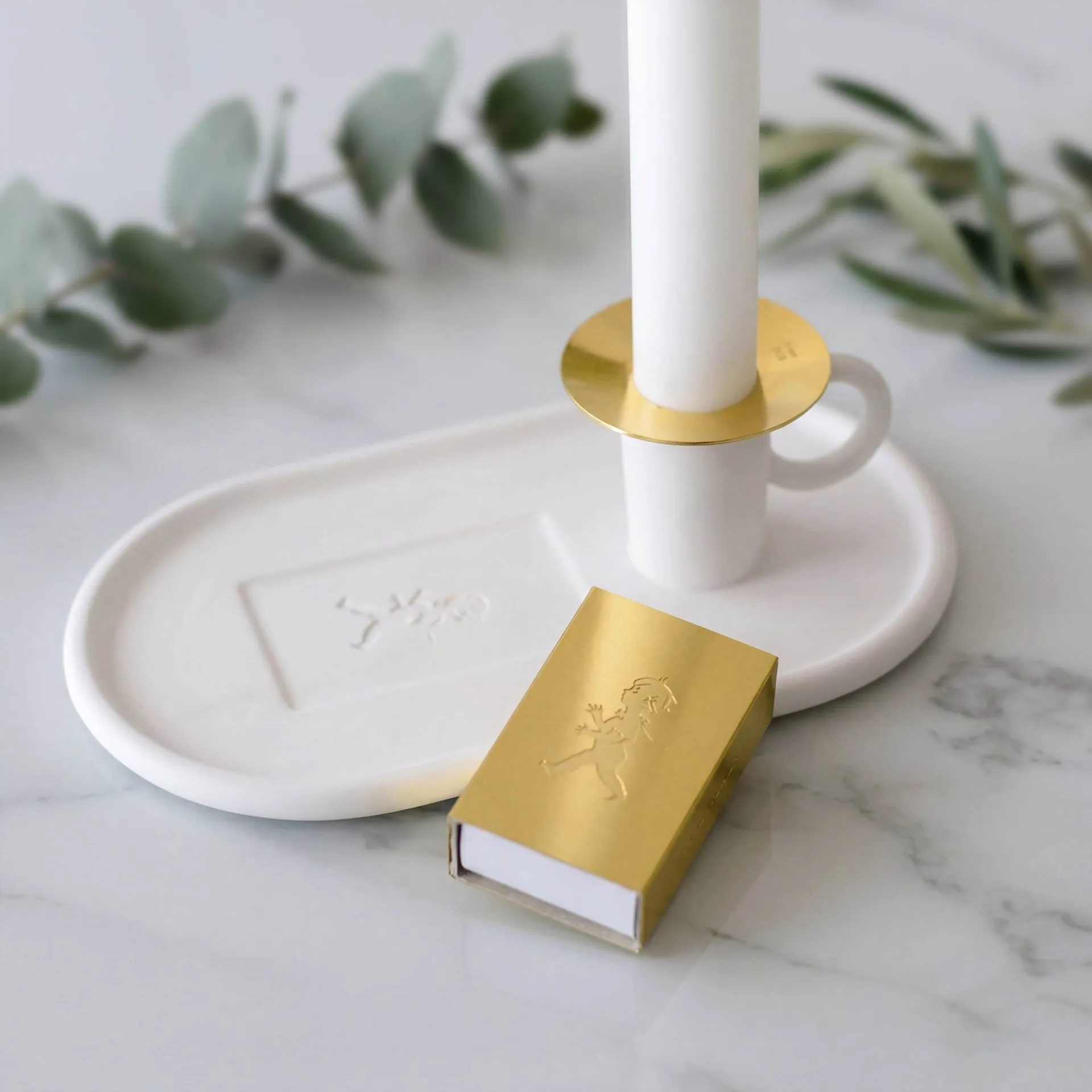 Chamber candlestick with matchbox holder, Solstickan chamber candlestick incl match case Solstickan Design