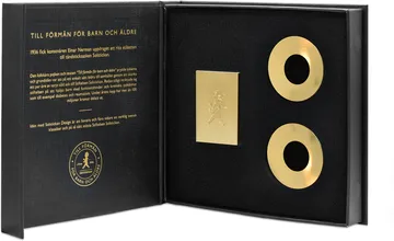 Solstickan anniversary box - 1 matchbox, 2 candle drip trays, brass - Solstickan Design