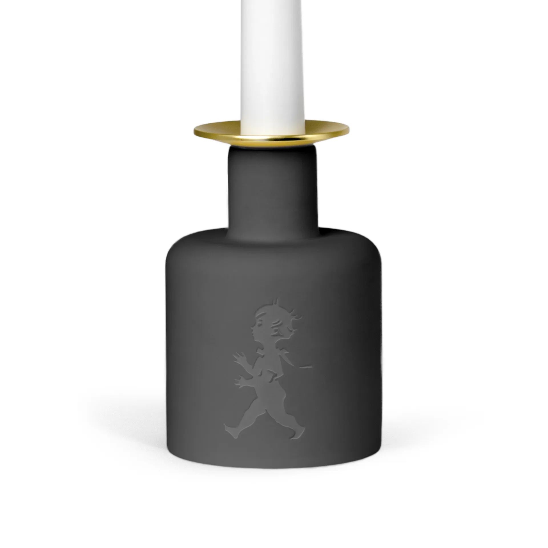Solstickan ceramic candle holder, Dark grey-anthracite Solstickan Design