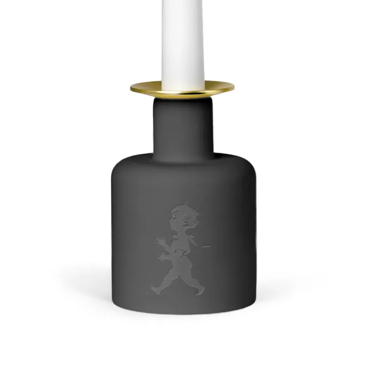 Solstickan ceramic candle holder - Dark grey-anthracite - Solstickan Design