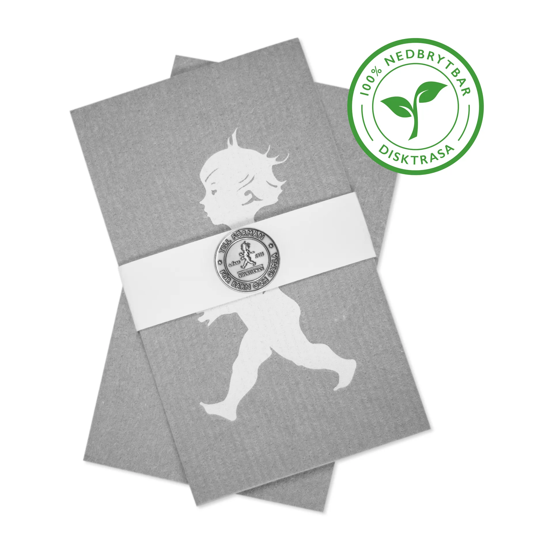 Solstickan dishcloth 2 pack, Grey Solstickan Design