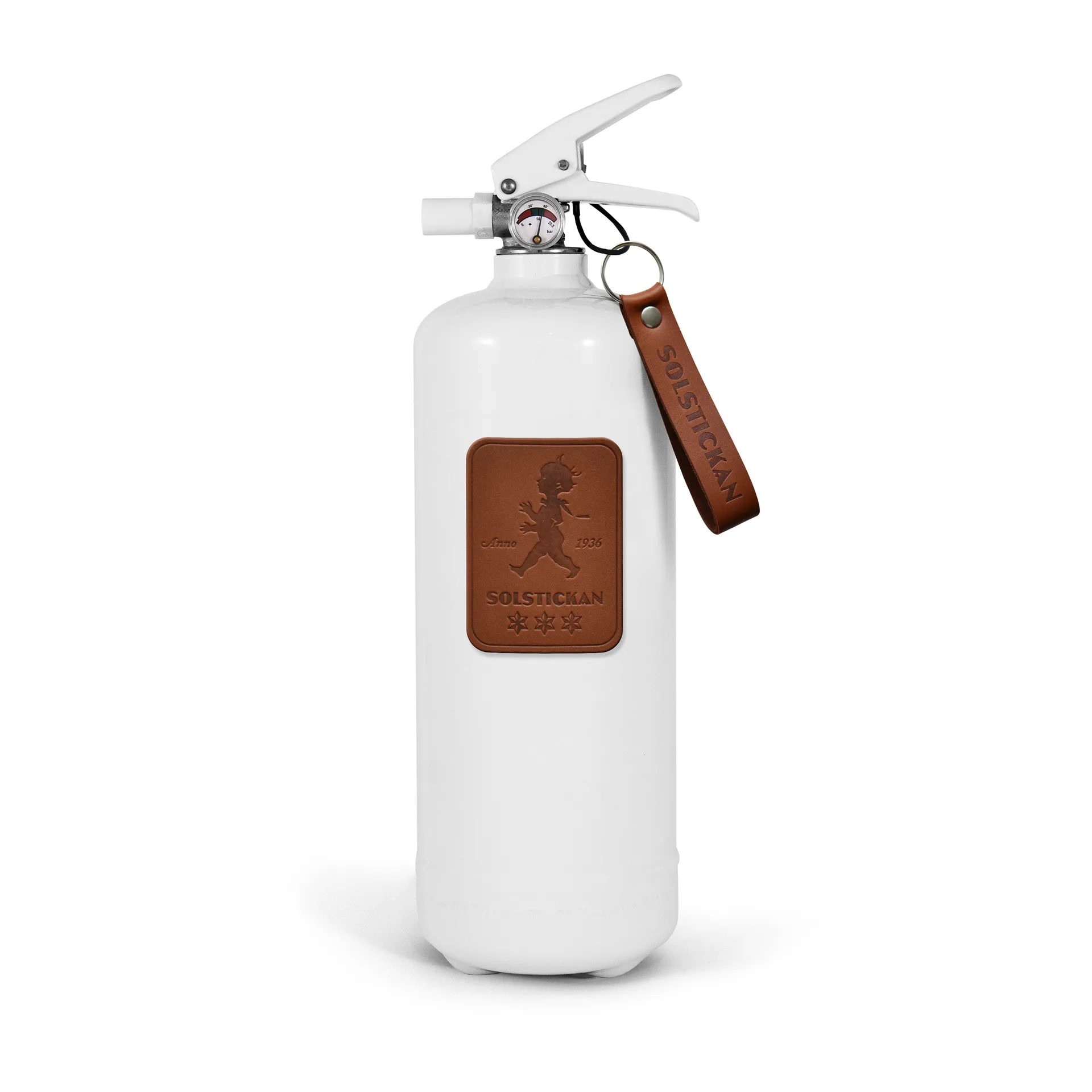 Solstickan fire extinguisher 2 kg, Dark brown leather Solstickan Design