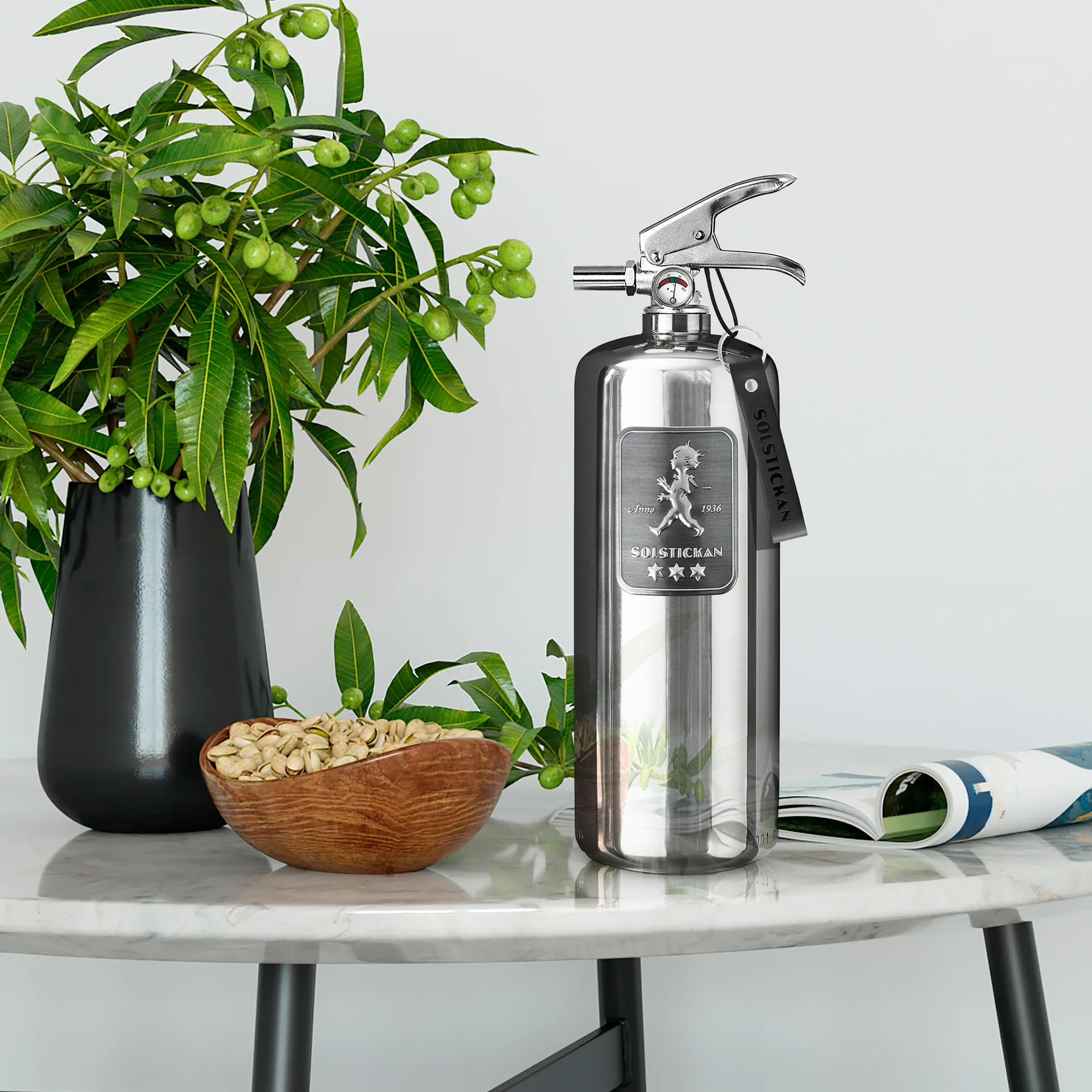 Solstickan fire extinguisher 2 kg, Design Edition steel Solstickan Design