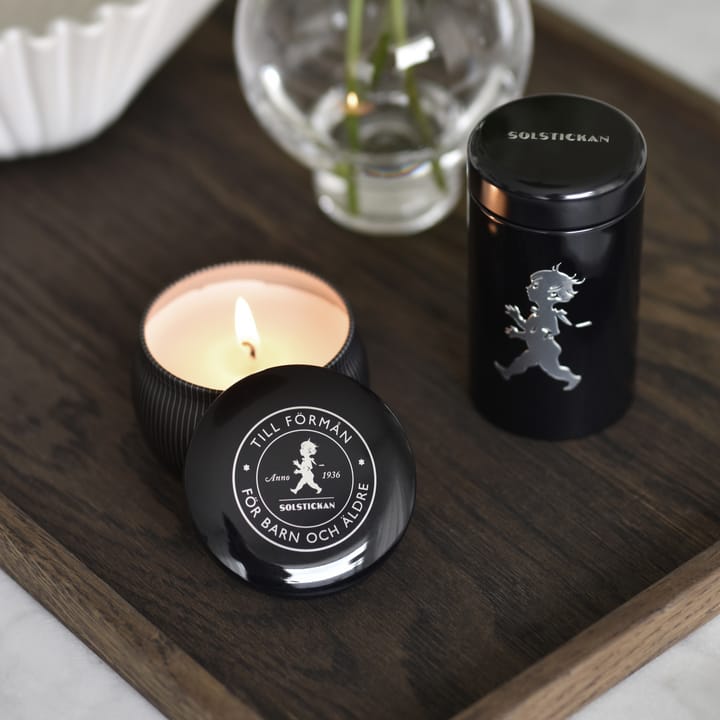 Solstickan gift box scented candles + matchstick tube - Black-scented candle cedarwood - Solstickan Design