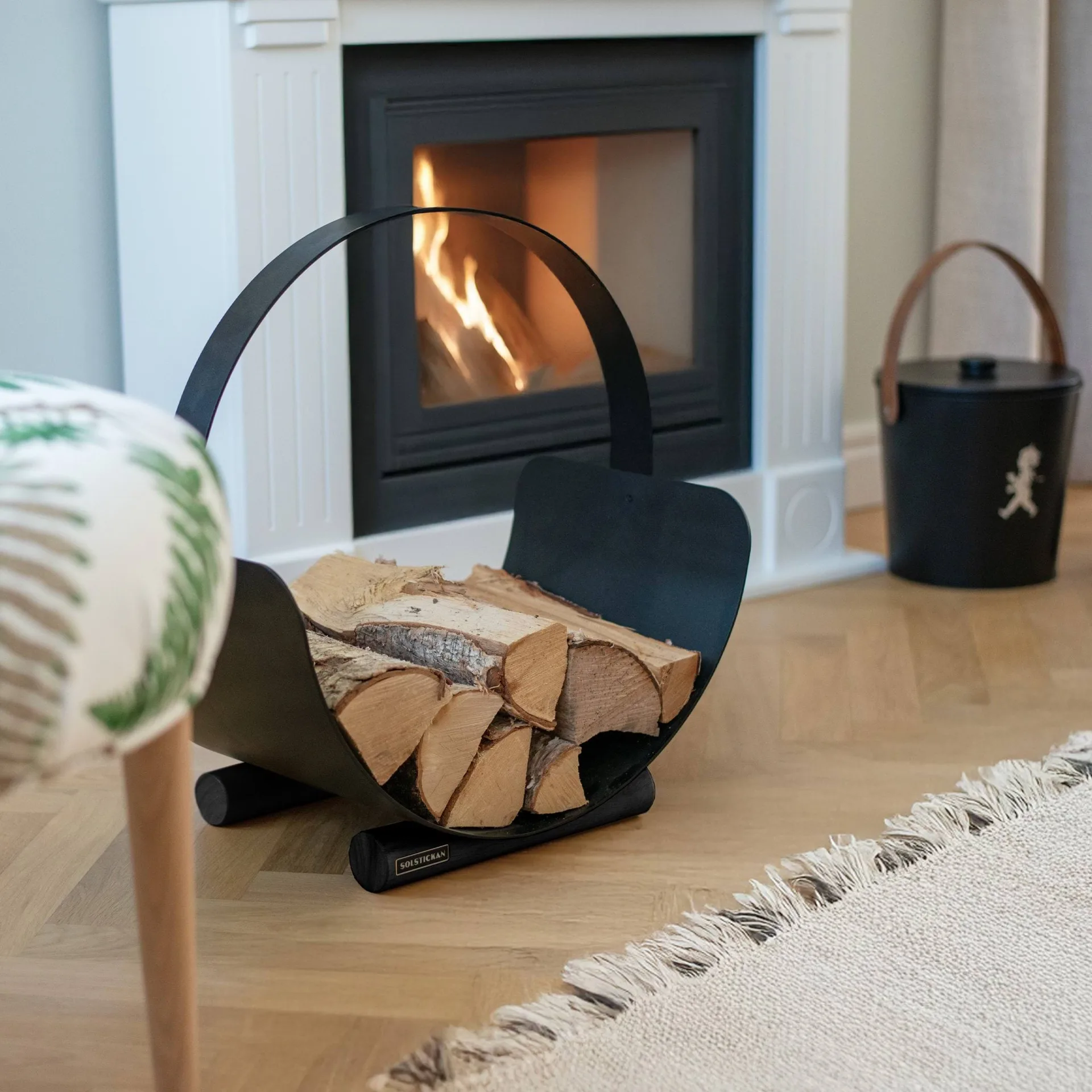 Solstickan log basket, Black Solstickan Design