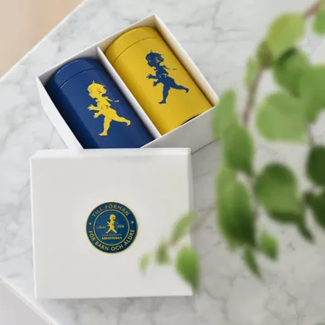 Solstickan match tube 2-pack gift box - Yellow, blue - Solstickan Design