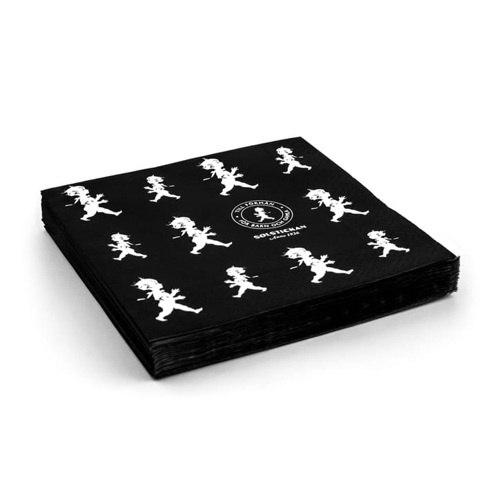 Solstickan napkins 33x33 cm 20 pack - Black - Solstickan Design