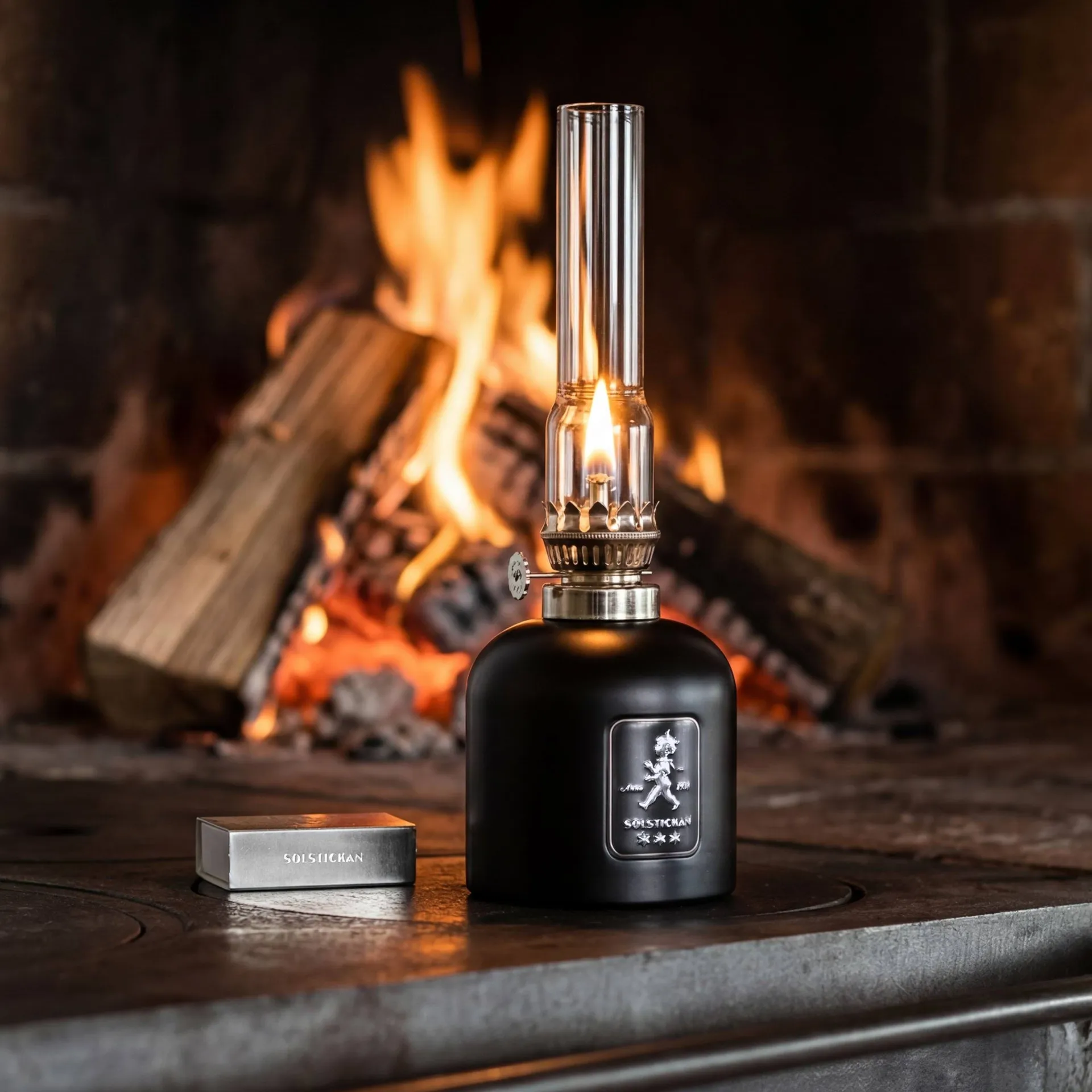 Solstickan paraffin lamp, Matt black, Ø8x24 cm Solstickan Design