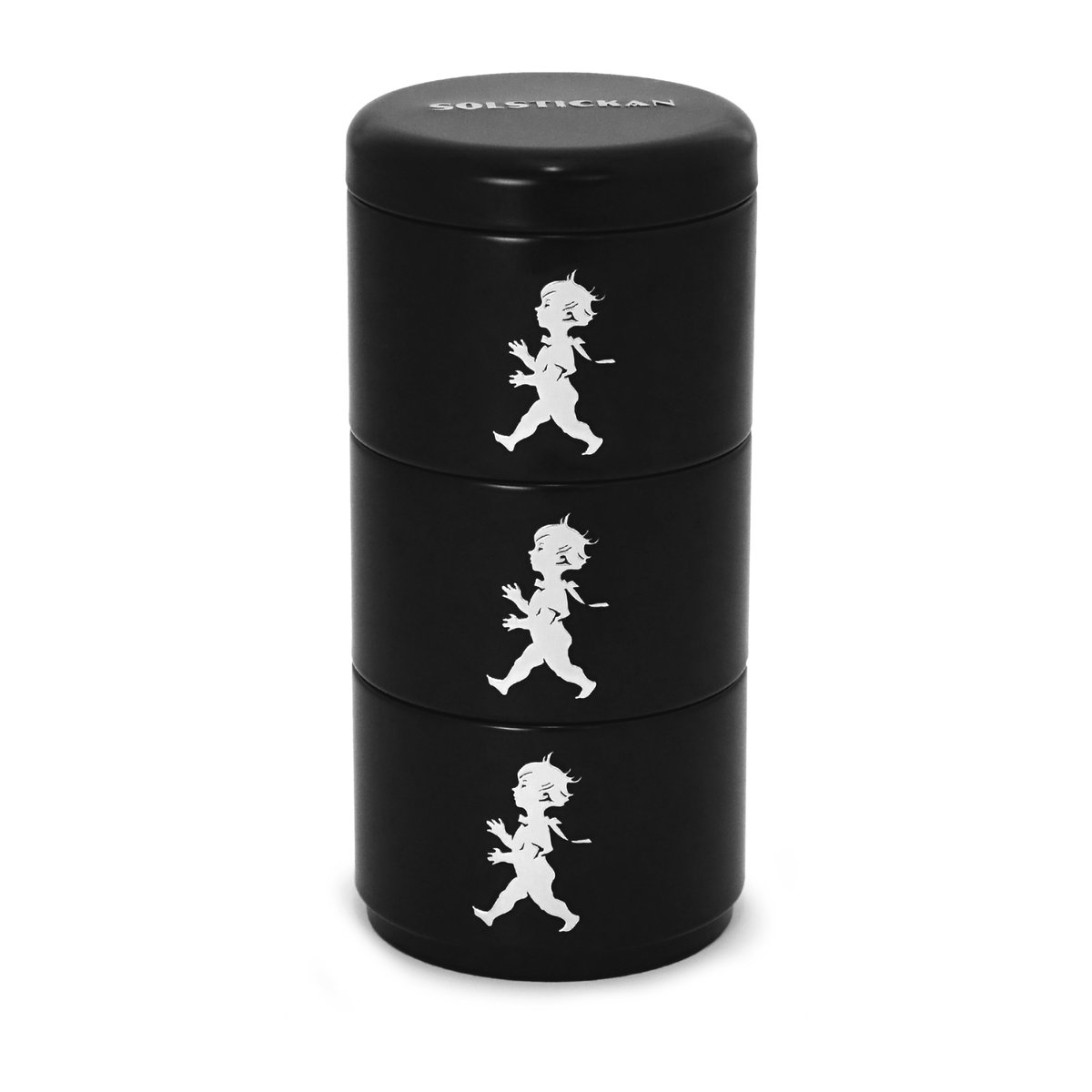 Solstickan Design Solstickan storage jar three pieces 8.5 cm Black
