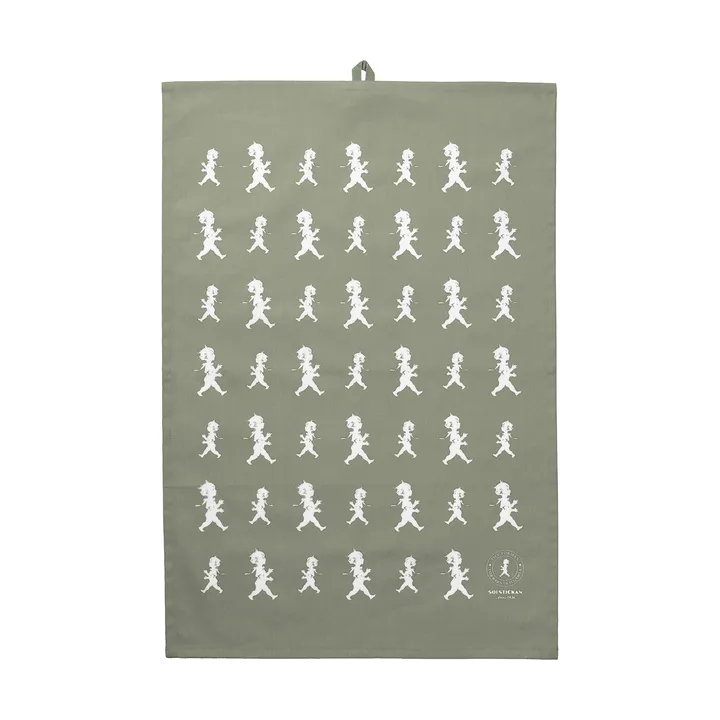 Solstickan tea towel 50x70 cm - Green-white - Solstickan Design