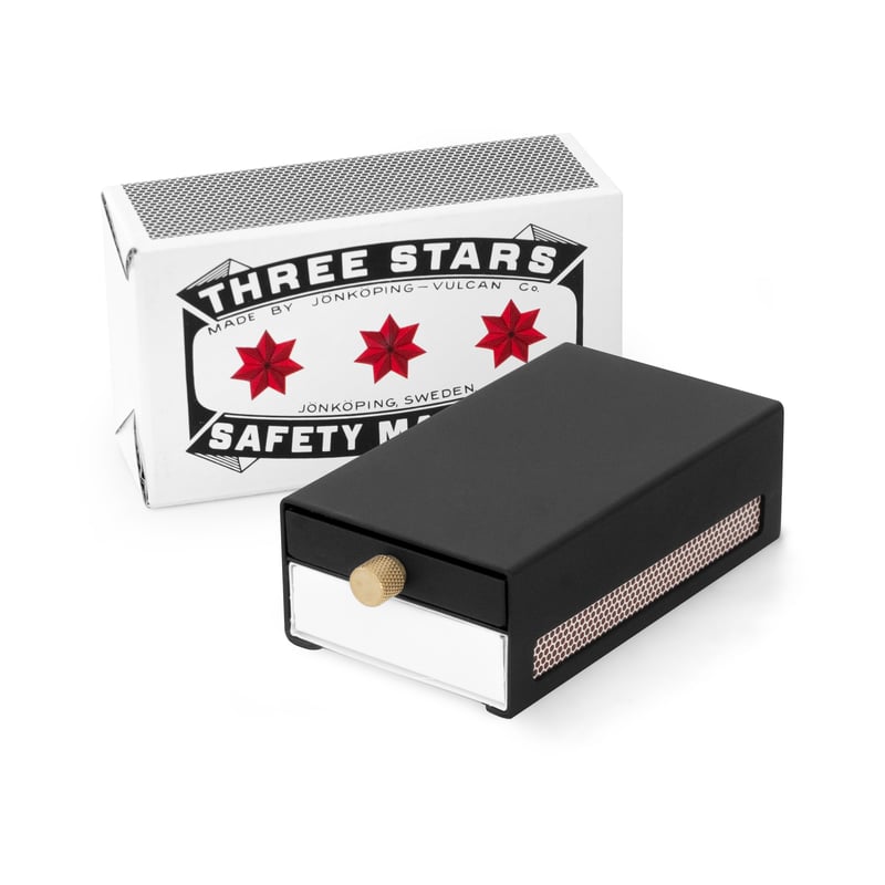 Solstickan Design Three Stars matchbox holder large Black