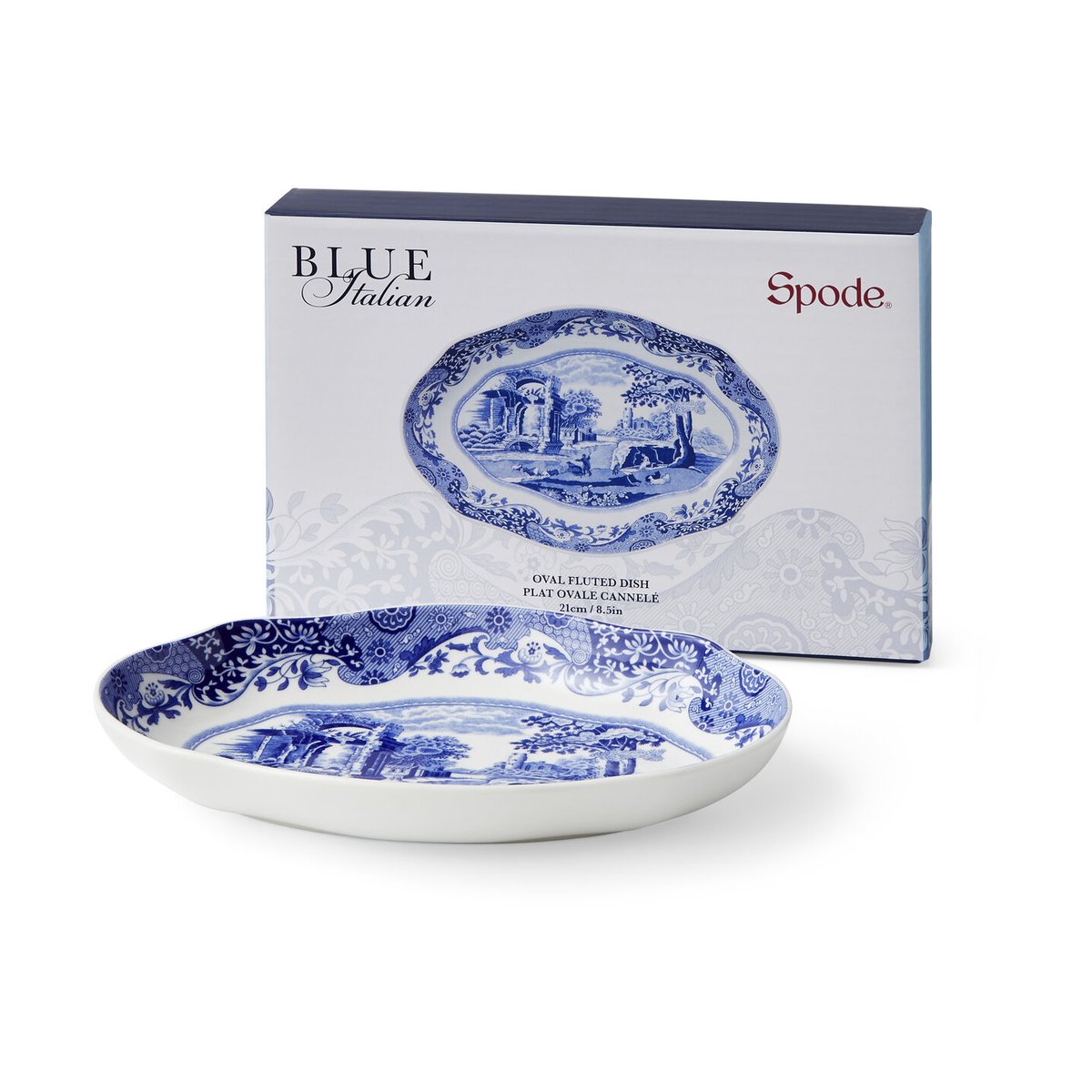 Spode Blue Italian fat oval 14x21 cm Blue-white | Scandinavian Design | Serving platters & dishes | Blue