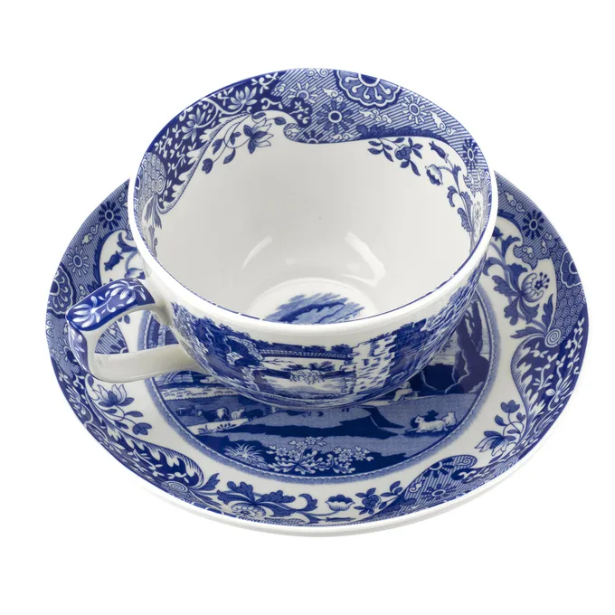 Blue Italian Jumbo cup and saucer from Spode