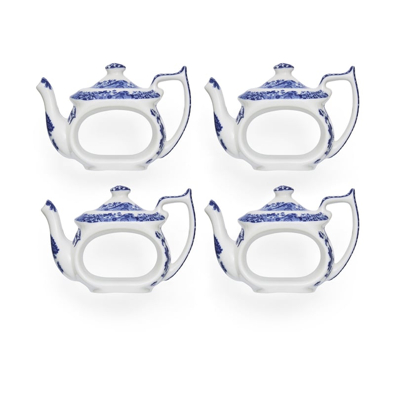 Spode Blue Italian napkin ring 4-pack Blue-white