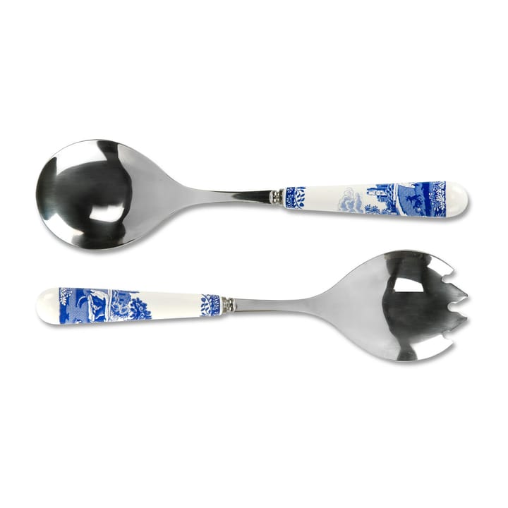 Blue Italian salad cutlery 2 pieces - Ceramic-stainless steel - Spode