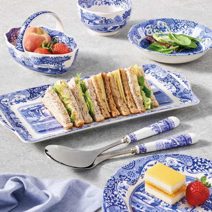 Blue Italian salad cutlery 2 pieces - Ceramic-stainless steel - Spode