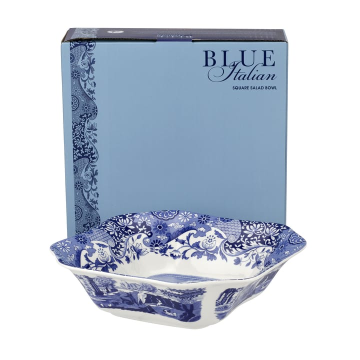 Blue Italian square salad bowl - 23.5 cm/ 9.25 inch - Spode