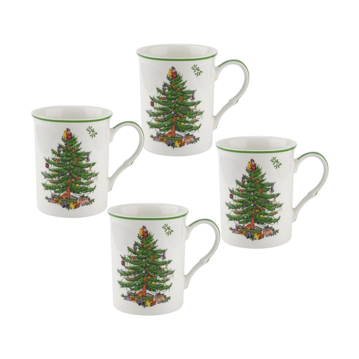 Christmas Tree cup 34 cl 4-pack, White-green-red Spode