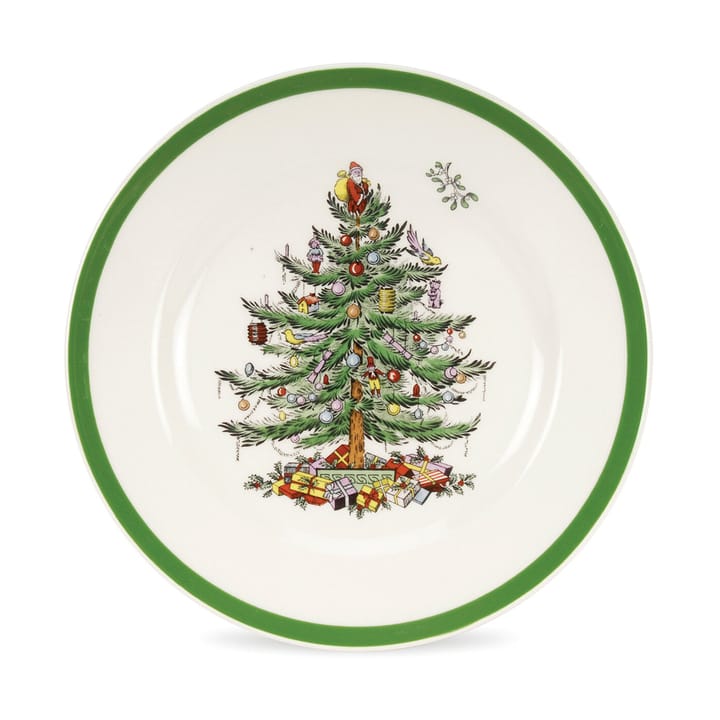 Christmas Tree small plate Ø20 cm - White-green-red - Spode