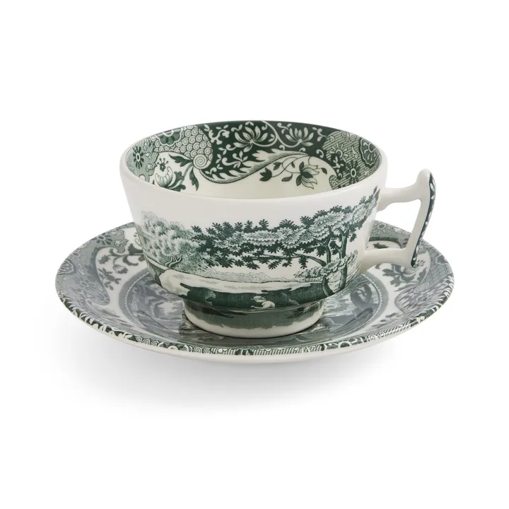 Heritage Green Italian cup with saucer - Green, 0.2 L - Spode