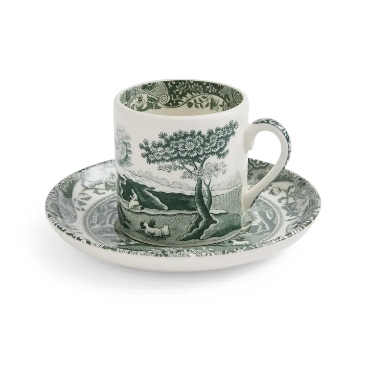 Heritage Green Italian cup with saucer - Green, espresso, 9 cl - Spode