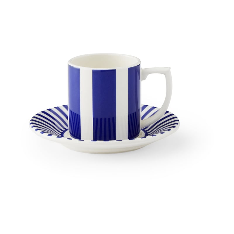 Spode Steccato espresso cup 8 cl and saucer Ø11 cm Blue-white