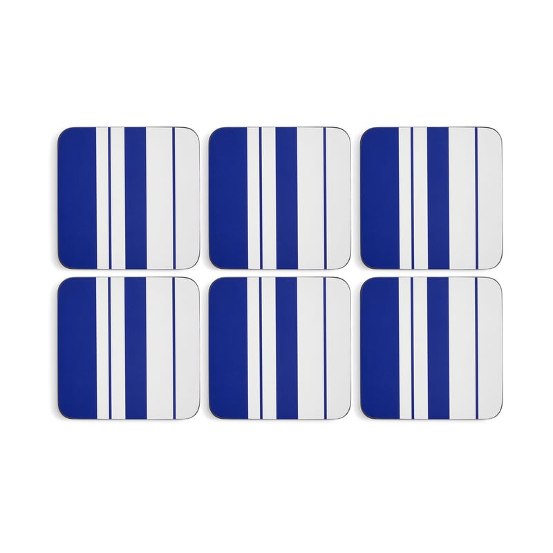 Spode Steccato glass coasters Ø10.5 cm 6-pack Blue-white