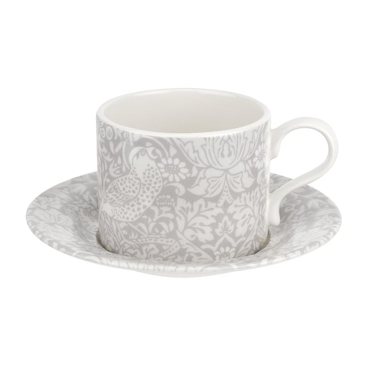Strawberry Thief teacup with saucer 28 cl - Grey - Spode