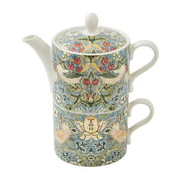 Strawberry Thief teapot and teacup - Grey - Spode
