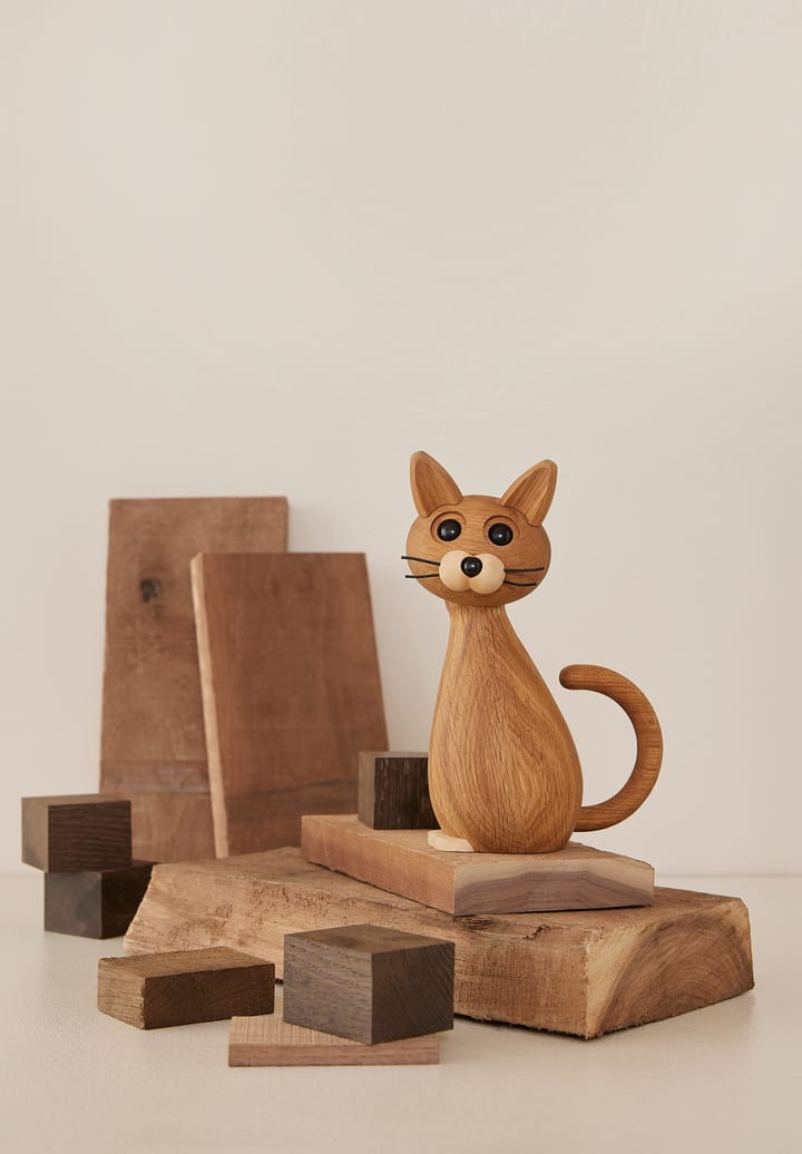 Brave Cat decoration 24 cm Oak - Oak - Spring Copenhagen