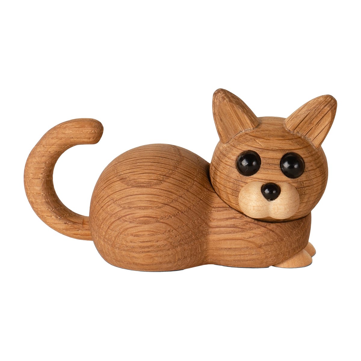 Spring Copenhagen Hope kitten decoration Oak-Maple | Scandinavian Design | Wooden figures | Brown