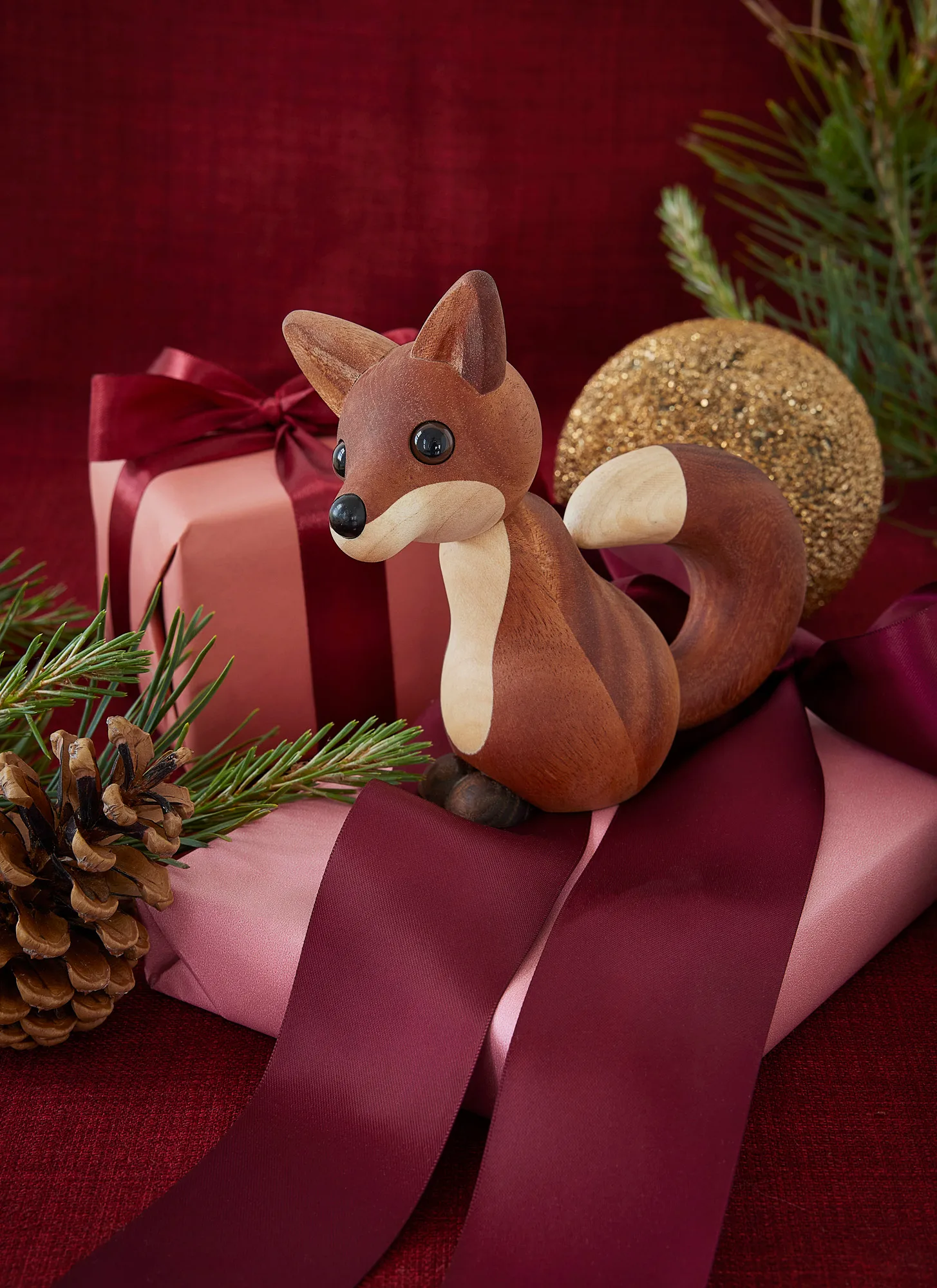 Roxy fox decoration 10 cm, Mahogany Spring Copenhagen