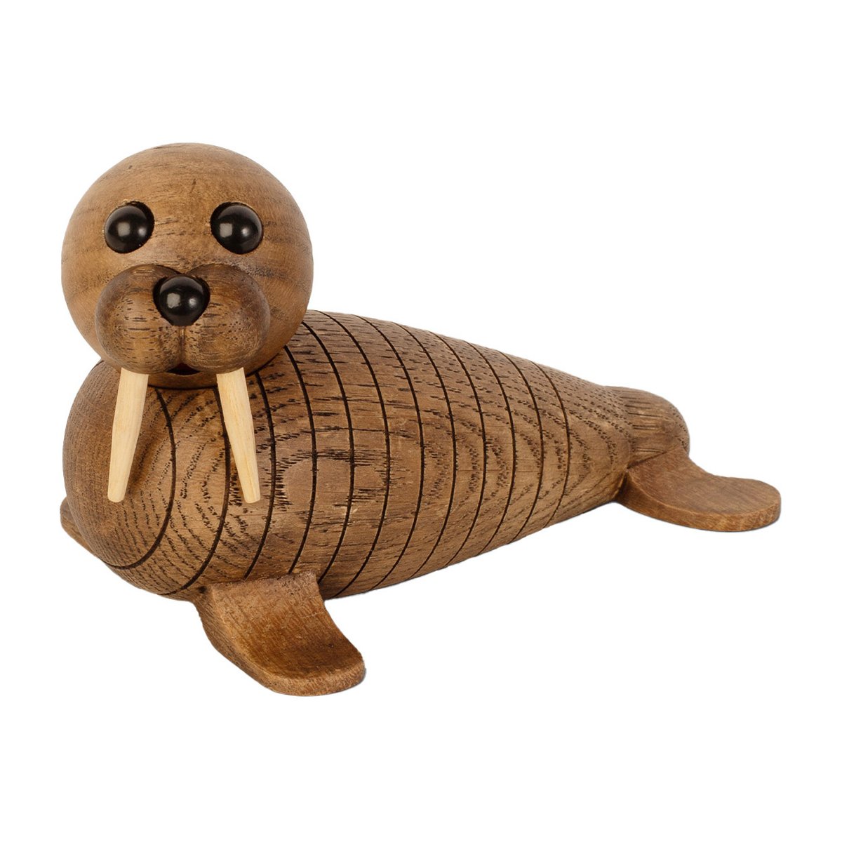 Spring Copenhagen Wally walrus decoration Oak | Scandinavian Design | Wooden figures | Brown
