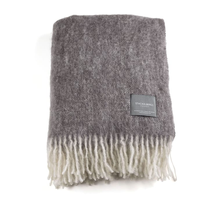 Mohair blanket - bright white & charcoal mix - Stackelbergs