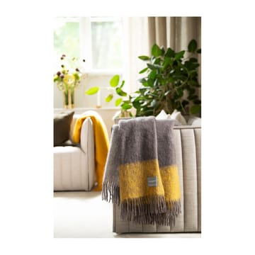 Mohair blanket - mustard & charcoal stripe - Stackelbergs