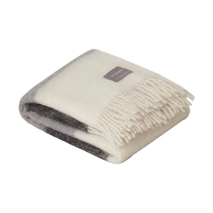 Mohair throw - Black. Slate & White Stripe - Stackelbergs