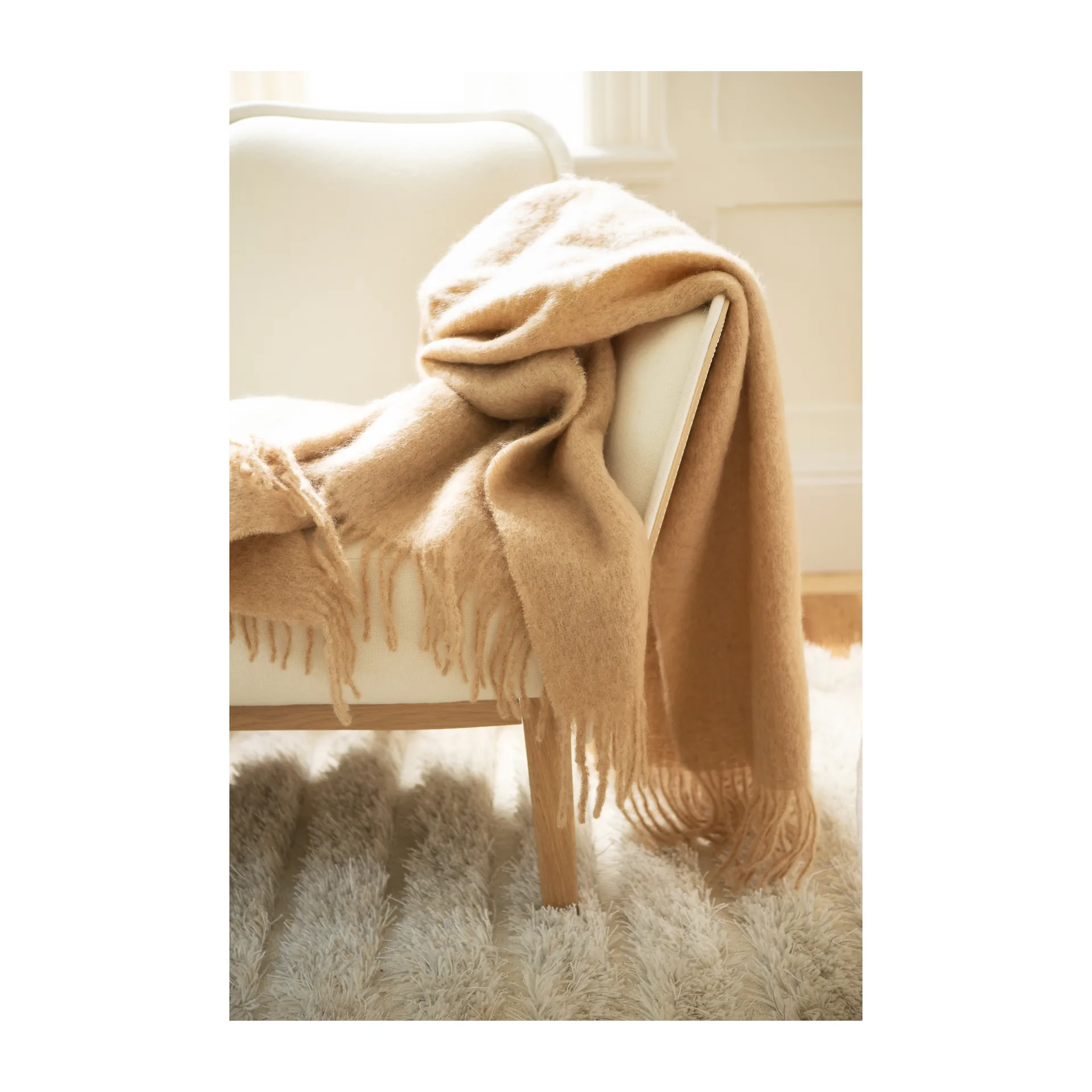 Mohair throw, camel Stackelbergs