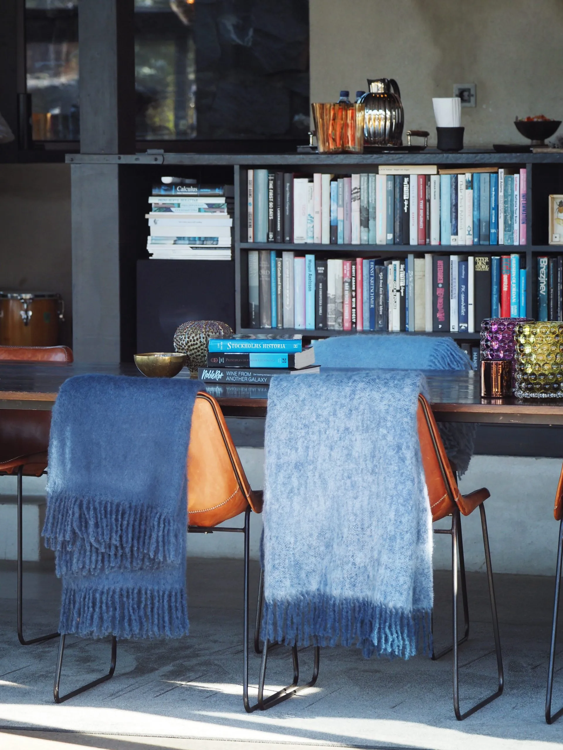 Mohair throw, Denim dark blue Stackelbergs