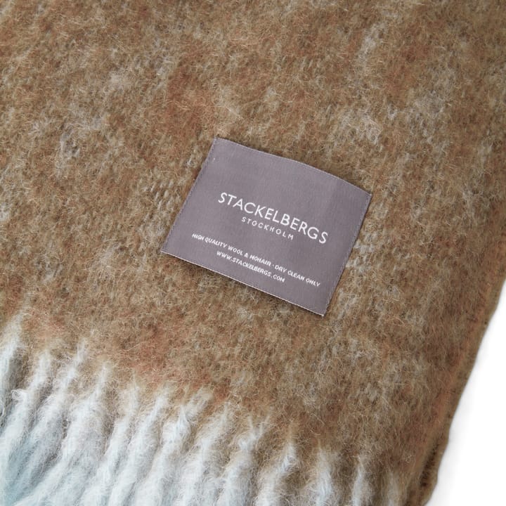 Mohair throw, Dusky blue & dark brown melange Stackelbergs