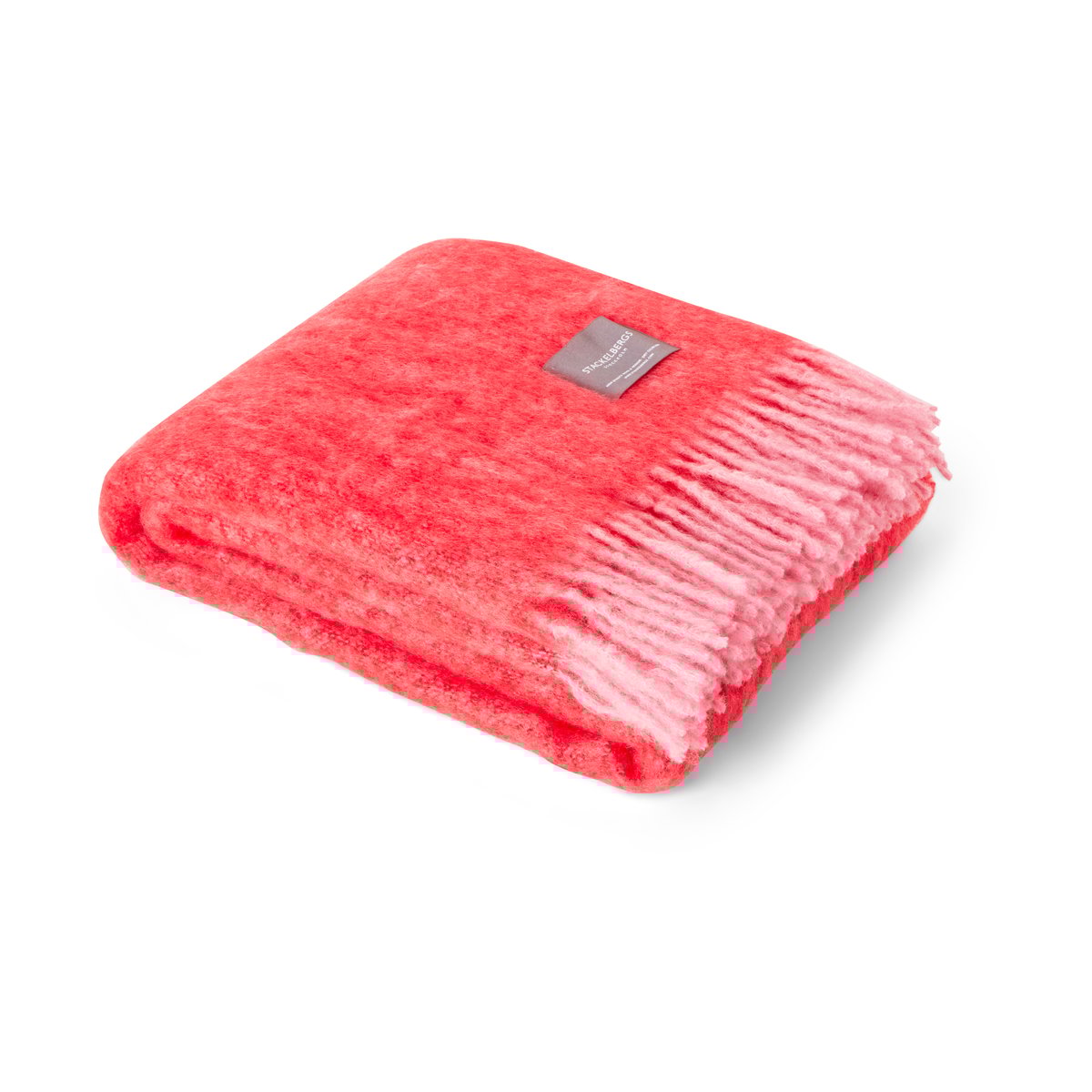 Stackelbergs Mohair throw Pelagon & red melange | Scandinavian Design | Wool blankets & throws | Pink
