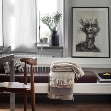 Mohair throw - Sea foam & green bay melange - Stackelbergs